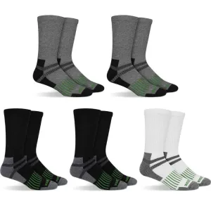 John Deere 5 Pack Crew Work Socks - Black. Grey & White (Assorted)