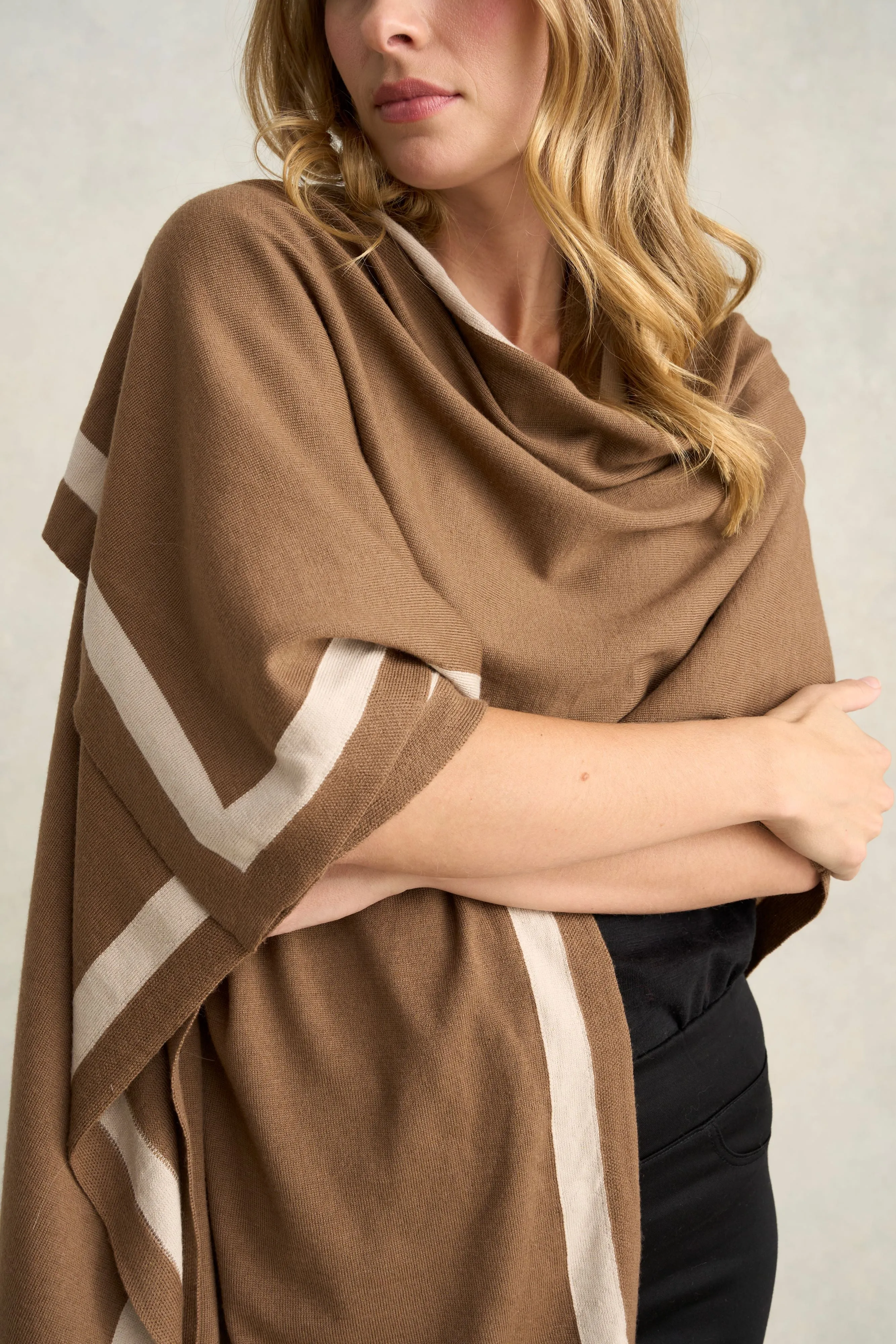 Julie Merino Wrap - Tan & Cream