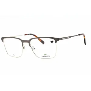 Lacoste Men's Eyeglasses - Matte Gunmetal Metal Square Full Rim Frame | L2295 033