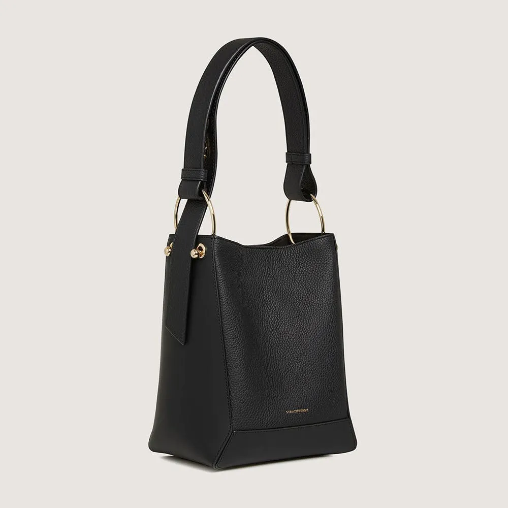 Lana Midi Bucket Bag - Black
