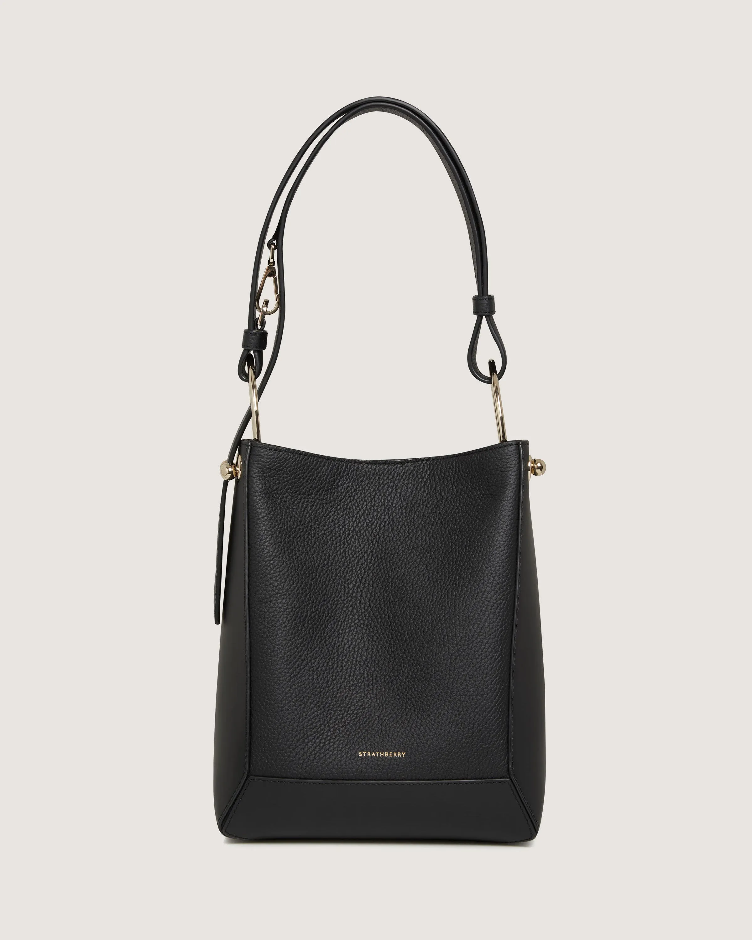 Lana Midi Bucket Bag - Black