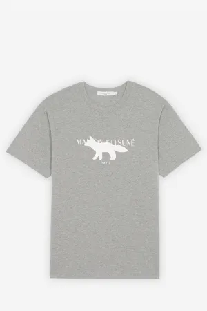 MAISON KITSUNÉ PROFILE FOX STAMP CLASSIC TEE-SHIRT GREY MELANGE