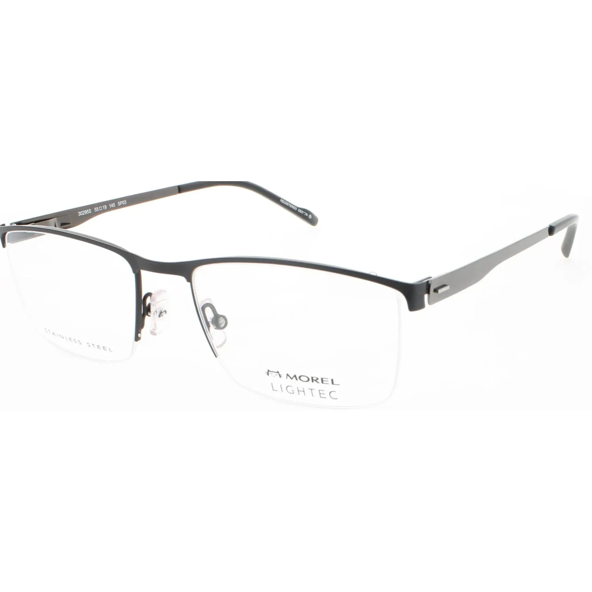 Morel Men's Eyeglasses - Black Metal Half Rim Rectangular Shape Frame | 30295S SP03