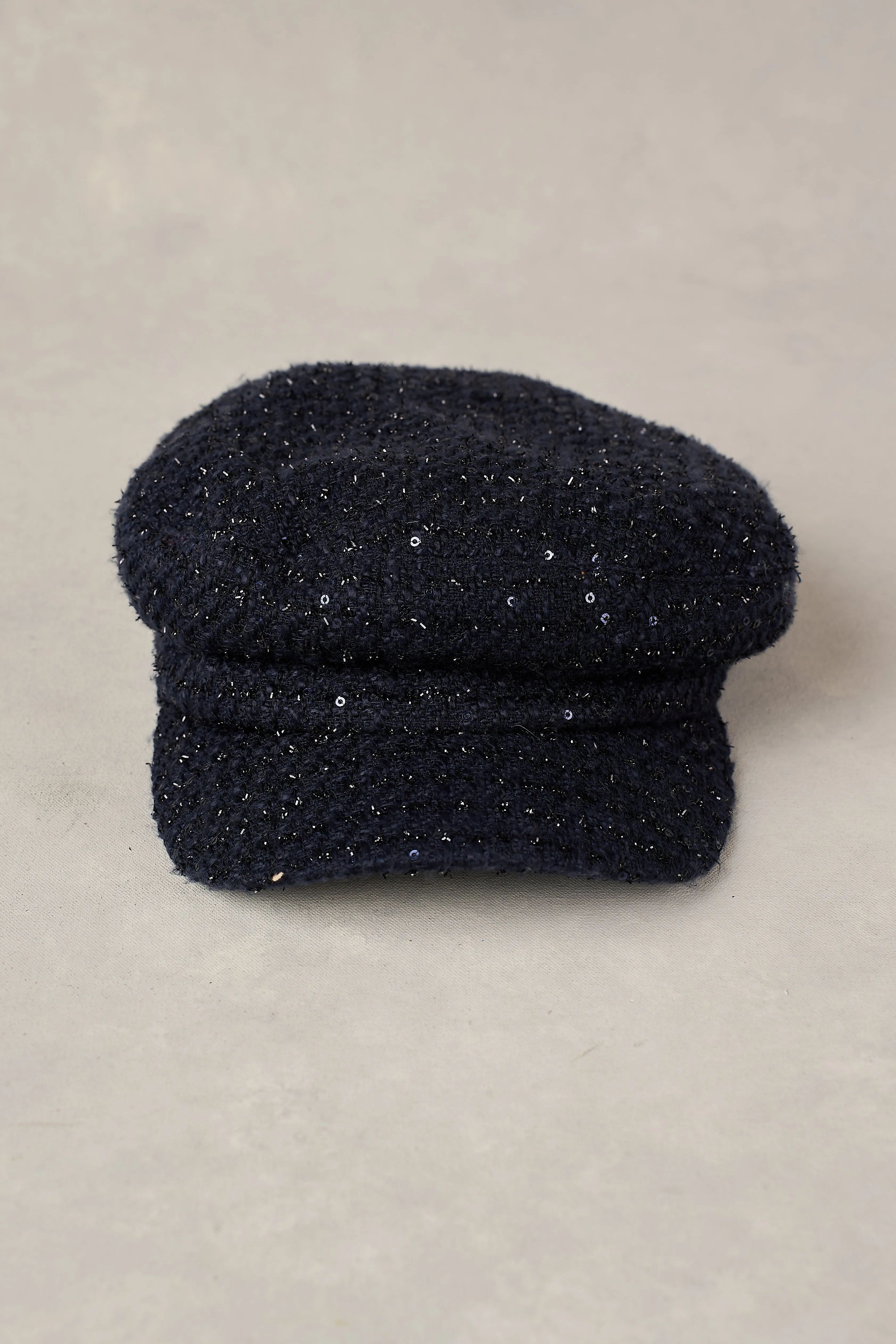 Navy Sequin Baker Boy