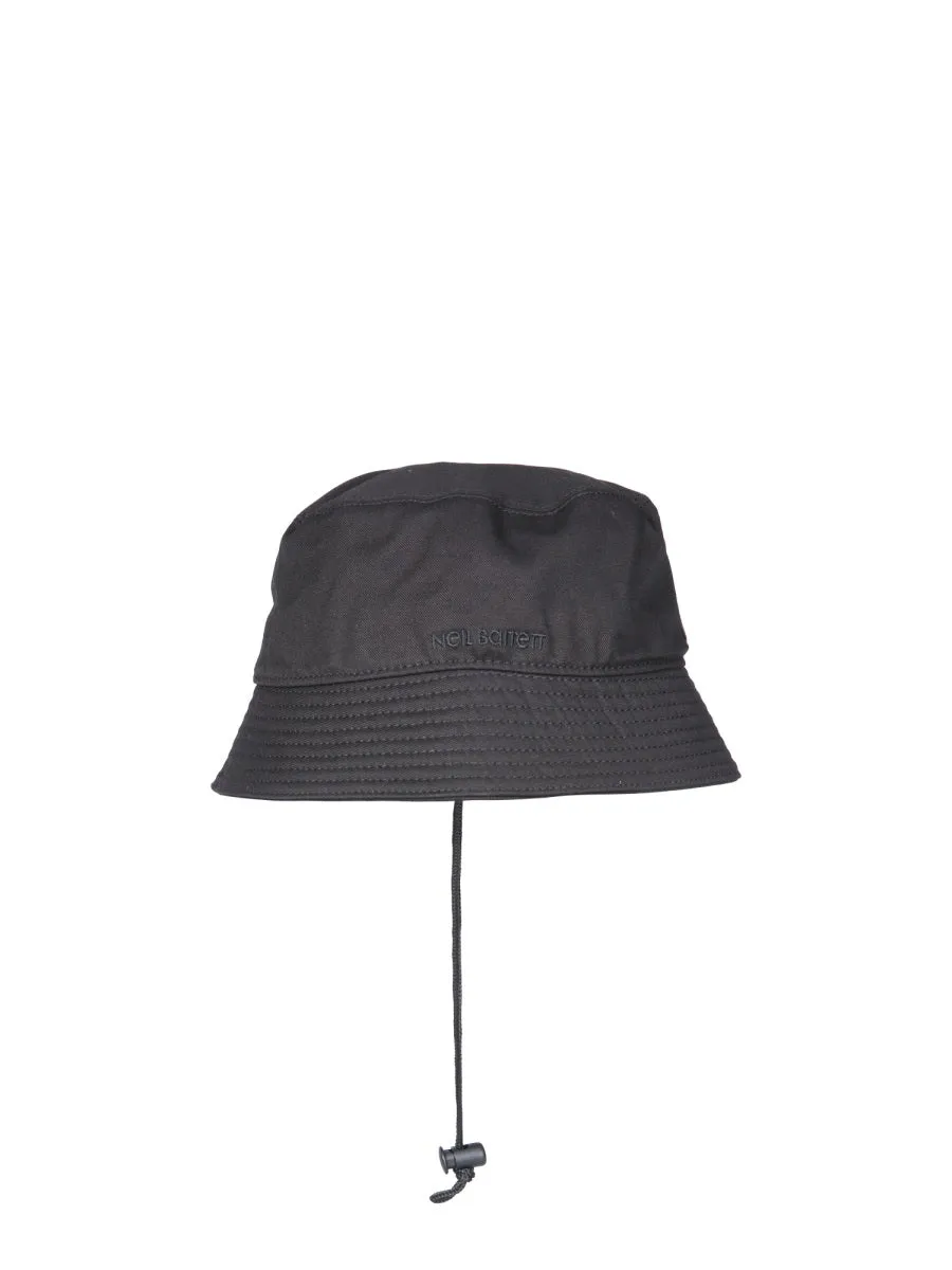 Neil Barrett 3D Thunderbolt Embroidered Drawstring Bucket Hat