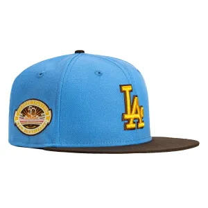 New Era 59Fifty Los Angeles Dodgers 50th Anniversary Patch Hat - Light Blue. Brown. Gold