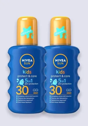 Nivea Sun Kids Protect & Care Spray SPF 30 200ml - 2 Pack Saver