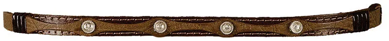OC-912 Hatband - Brown with 4 Silver Round Conchos