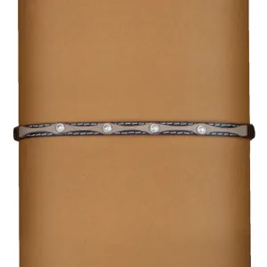 OC-912 Hatband - Brown with 4 Silver Round Conchos