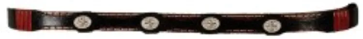 OC-915 Black & Brown Hatband with 4 Round Conchos