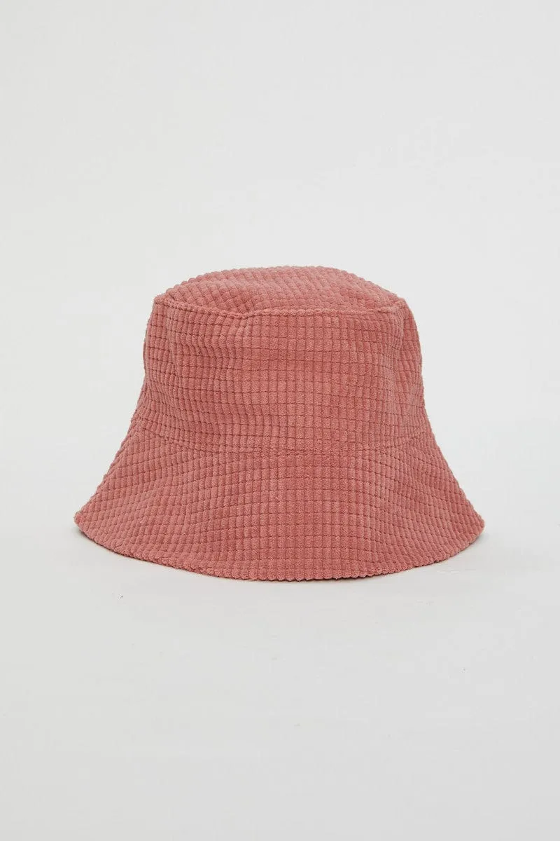 Pink Corduroy Bucket Hat