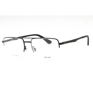 Police Men's Eyeglasses - Black Metal Rectangular Shape Half Rim Frame | VPLG71 0531