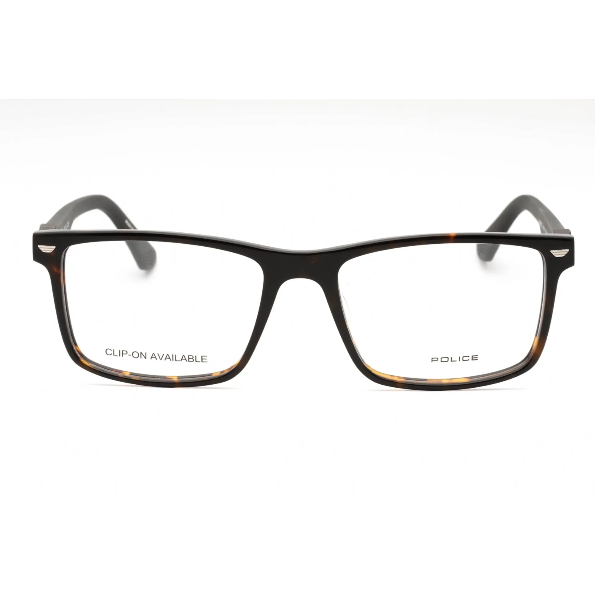 Police Men's Eyeglasses - Dark Tortoise Plastic Rectangular Full Rim | VPLF74 0714