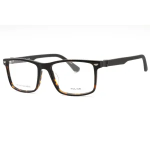 Police Men's Eyeglasses - Dark Tortoise Plastic Rectangular Full Rim | VPLF74 0714