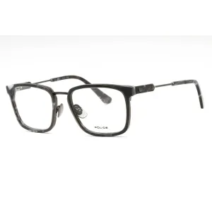 Police Men's Eyeglasses - Grey Tortoise Metal Rectangular Full Rim Frame | VPLF09 0568