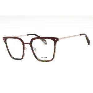 Police Men's Eyeglasses - Striped Brown Plastic Cat Eye Full Rim Frame | VPLG25 0K99