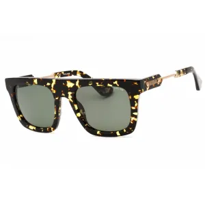 Police Men's Sunglasses - Shiny Blue Brown Havana Acetate Square Frame | SPLF71 781Y