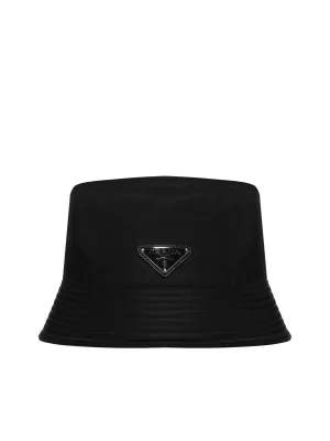 Prada Re-Nylon Logo Plaque Bucket Hat