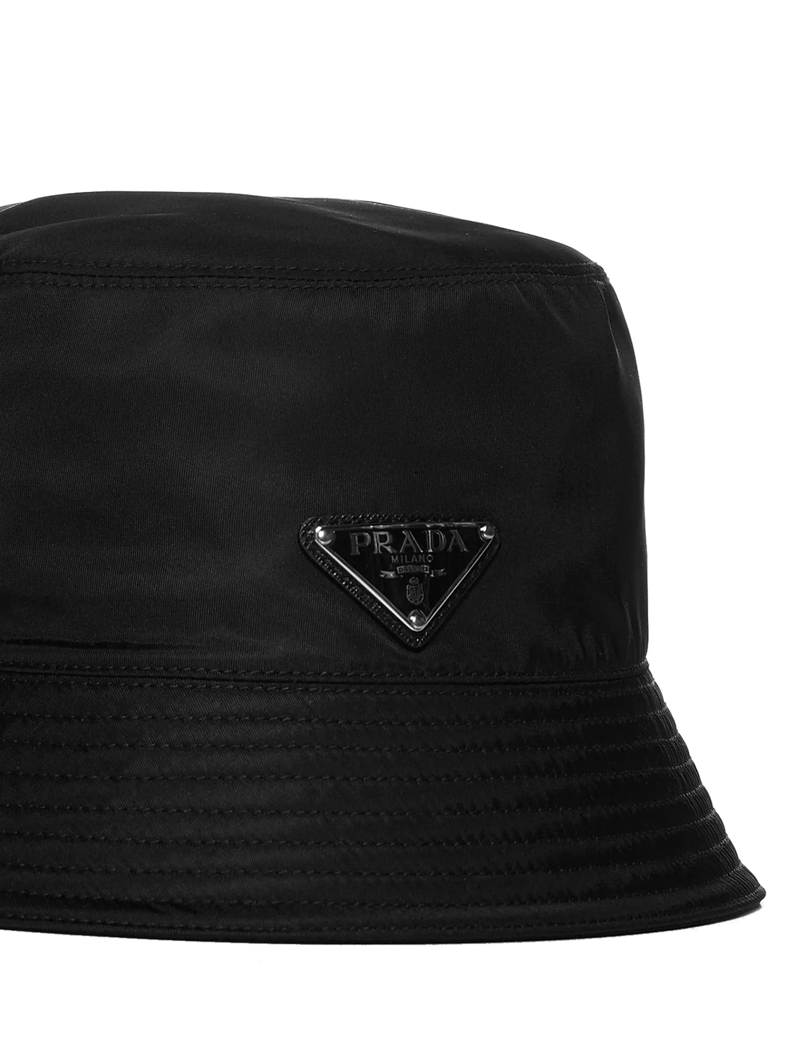 Prada Re-Nylon Logo Plaque Bucket Hat