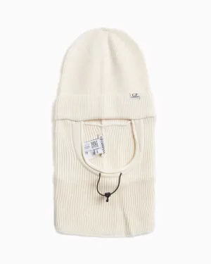 Re-Wool Beanie Balaclava Gauze White