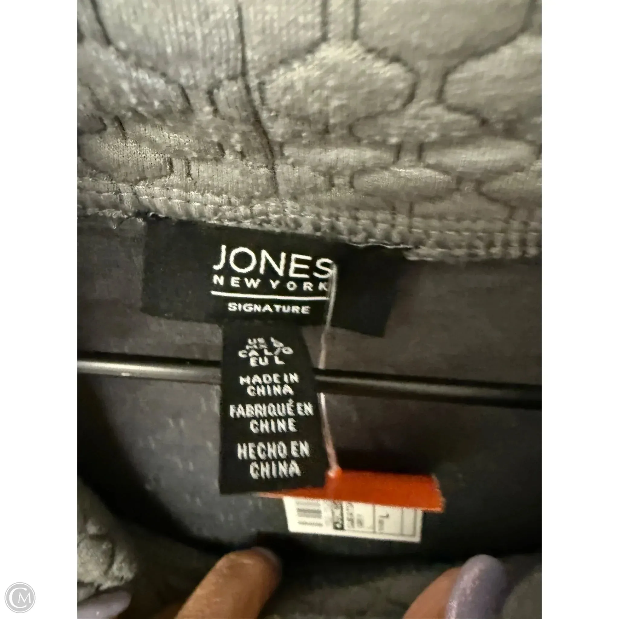 Sweatshirt Crewneck By Jones New York In Grey, Size: L