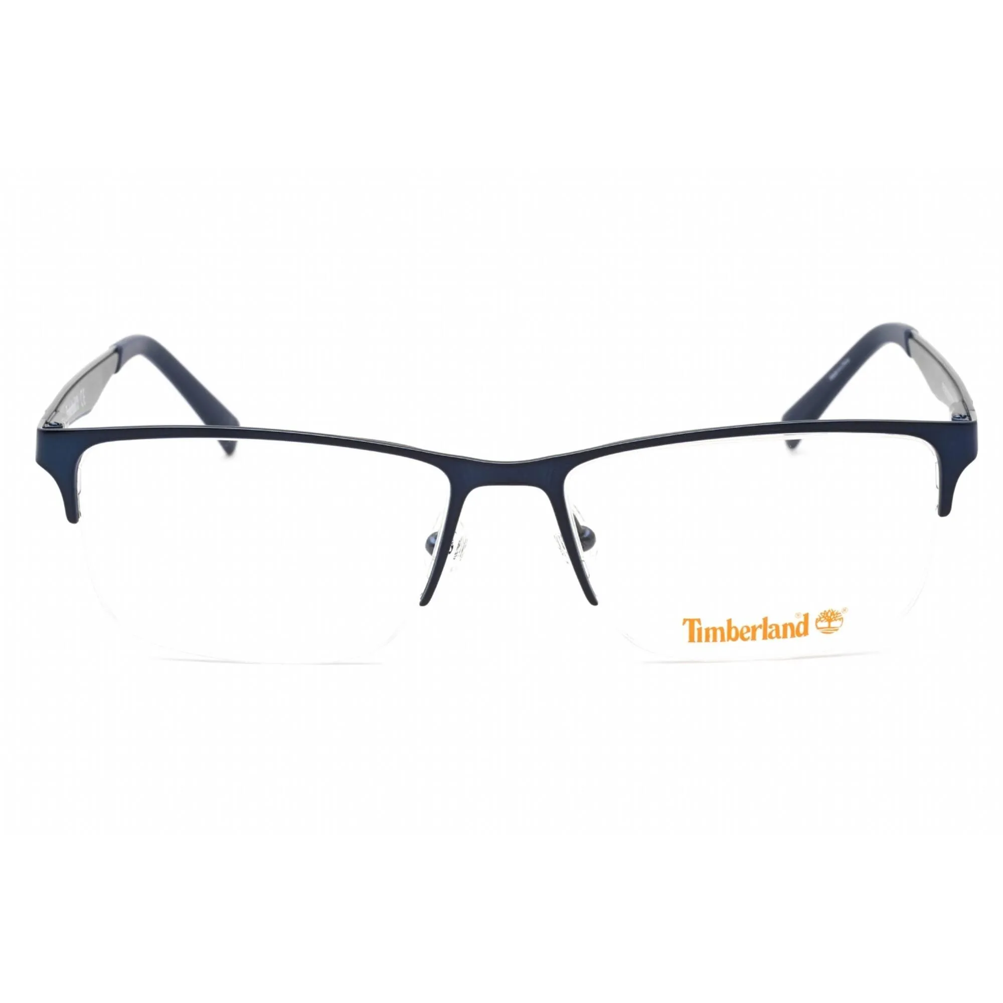 Timberland Men's Eyeglasses - Matte Blue Metal Rectangular Full Rim Frame | TB1709 091