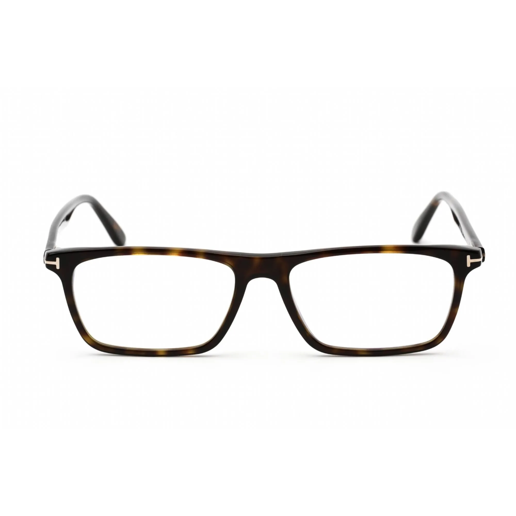 Tom Ford Men's Eyeglasses - Rectangular Shape Dark Havana Plastic Frame | FT5681-B 052