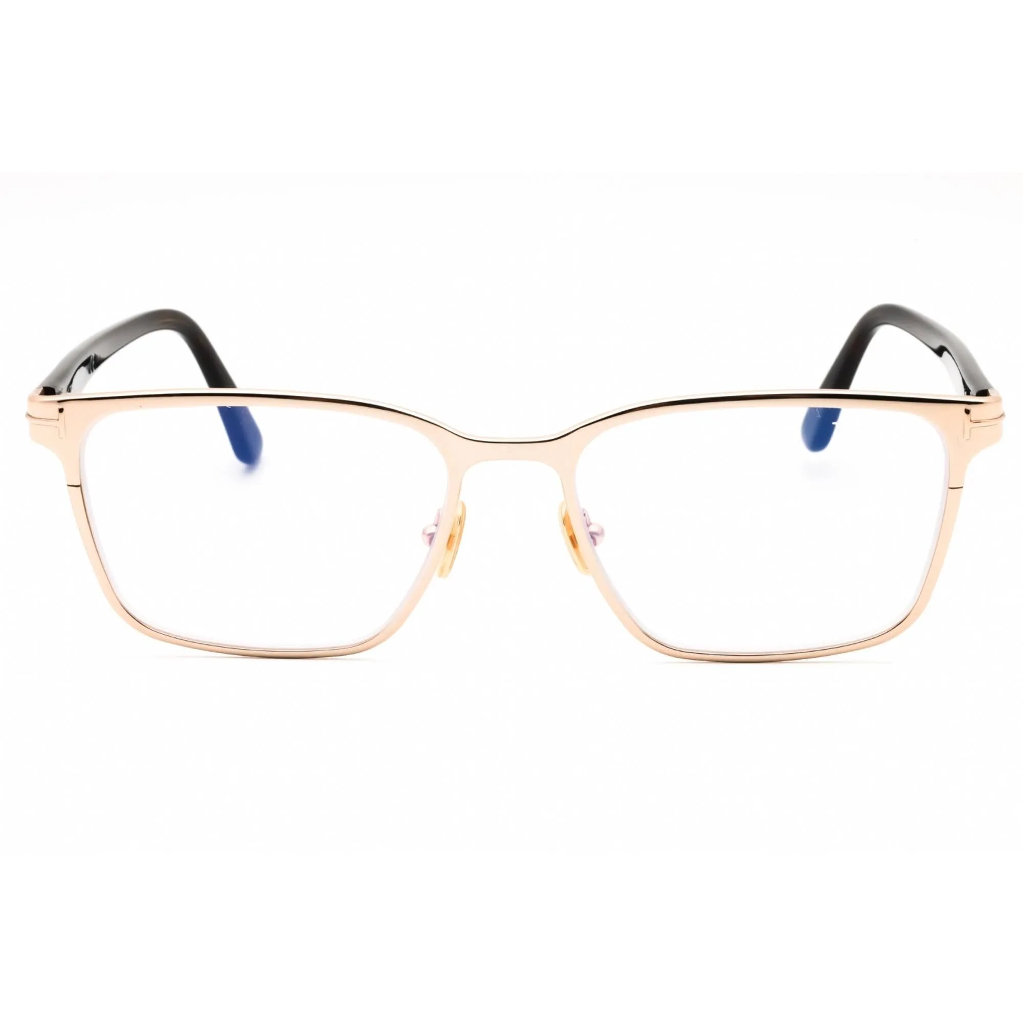 Tom Ford Men's Eyeglasses - Shiny Rose Gold Metal Rectangular Full Rim | FT5733-B 028