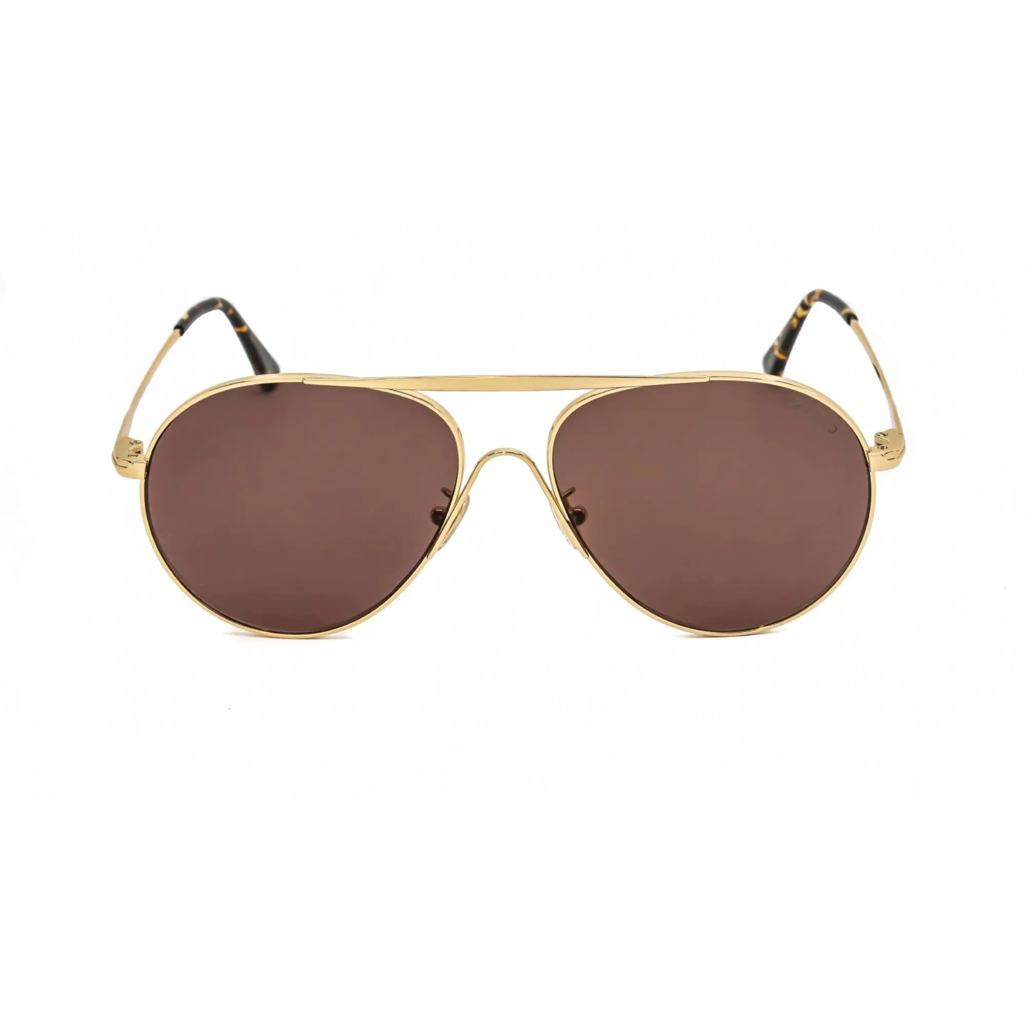Tom Ford Men's Sunglasses - Shiny Deep Gold Pilot Frame Brown Lens | FT0773-D 30E