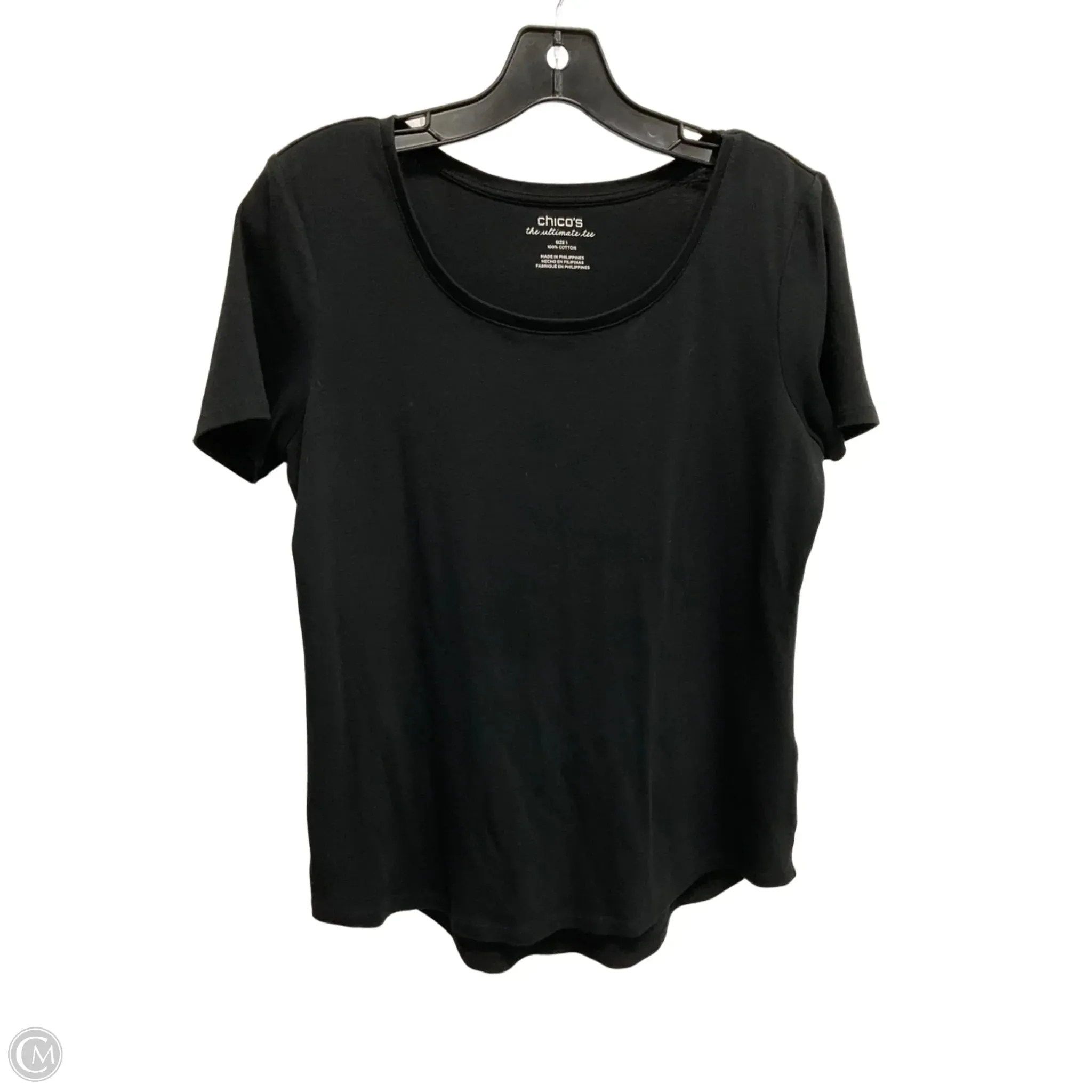 Top Short Sleeve Basic By Chicos In Black, Size: M