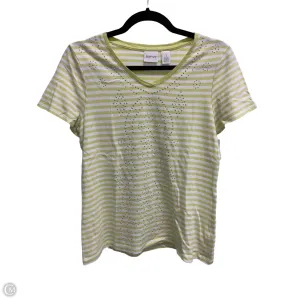 Top Short Sleeve By Chicos In Striped Pattern, Size: M