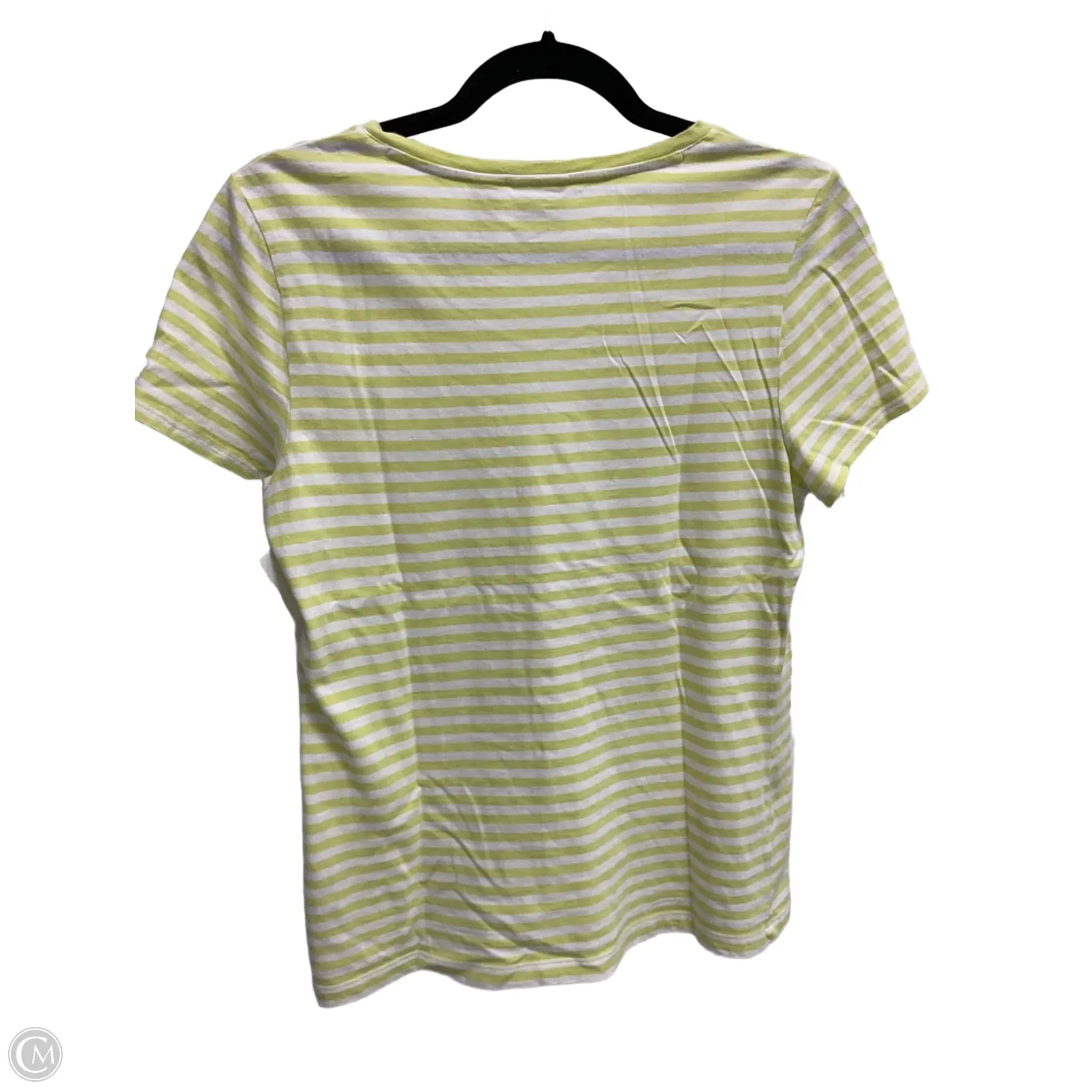 Top Short Sleeve By Chicos In Striped Pattern, Size: M