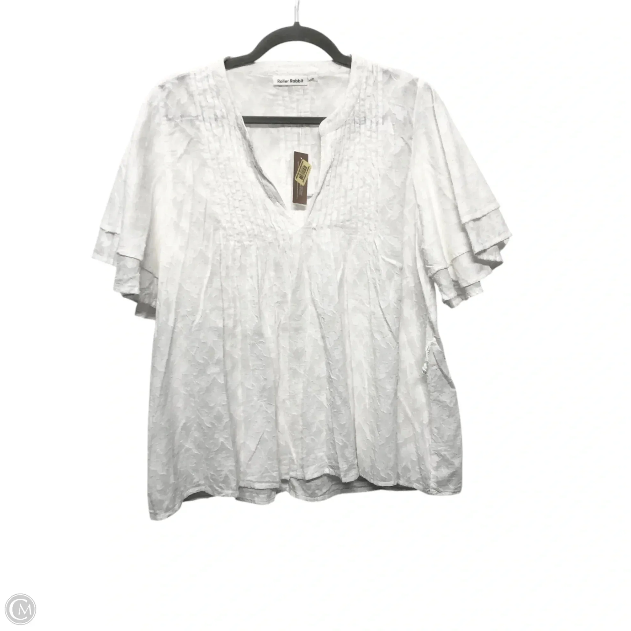 Top Short Sleeve By Clothes Mentor In White, Size: M