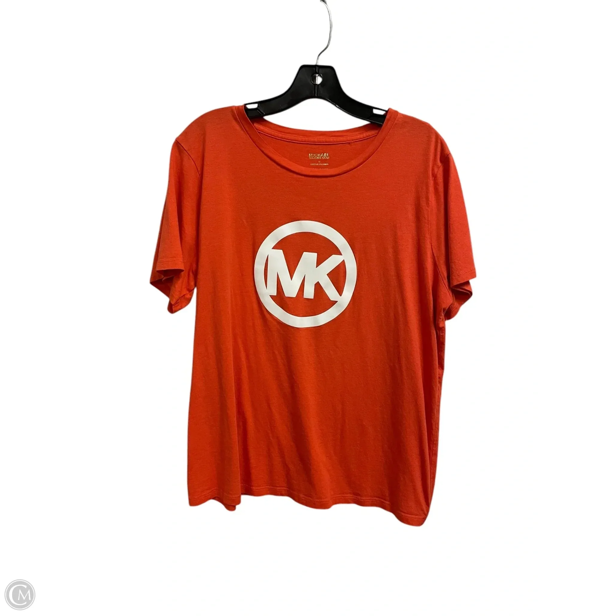 Top Short Sleeve By Michael By Michael Kors In Orange, Size: Xl