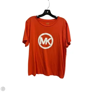 Top Short Sleeve By Michael By Michael Kors In Orange, Size: Xl