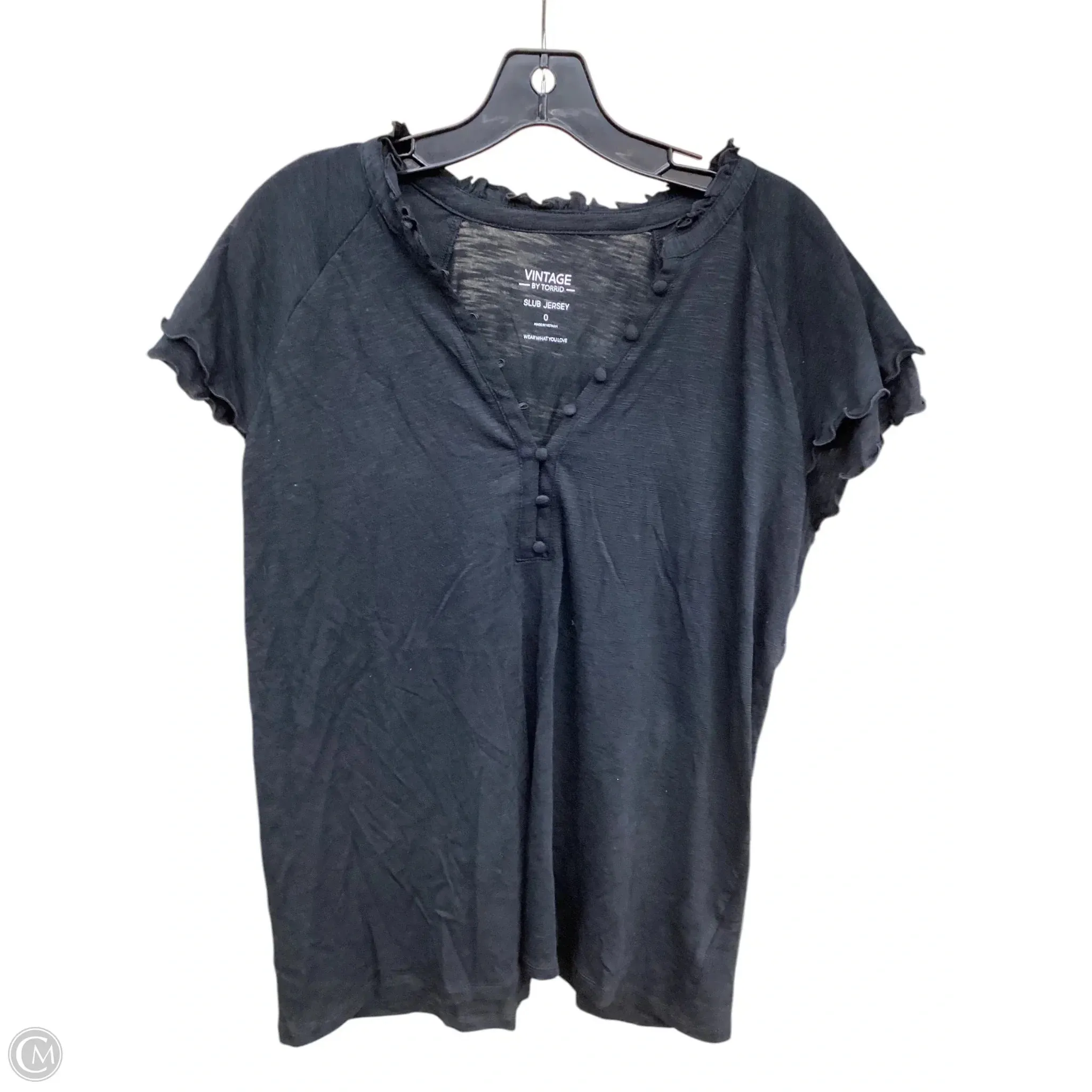 Top Short Sleeve By Torrid In Black, Size: L