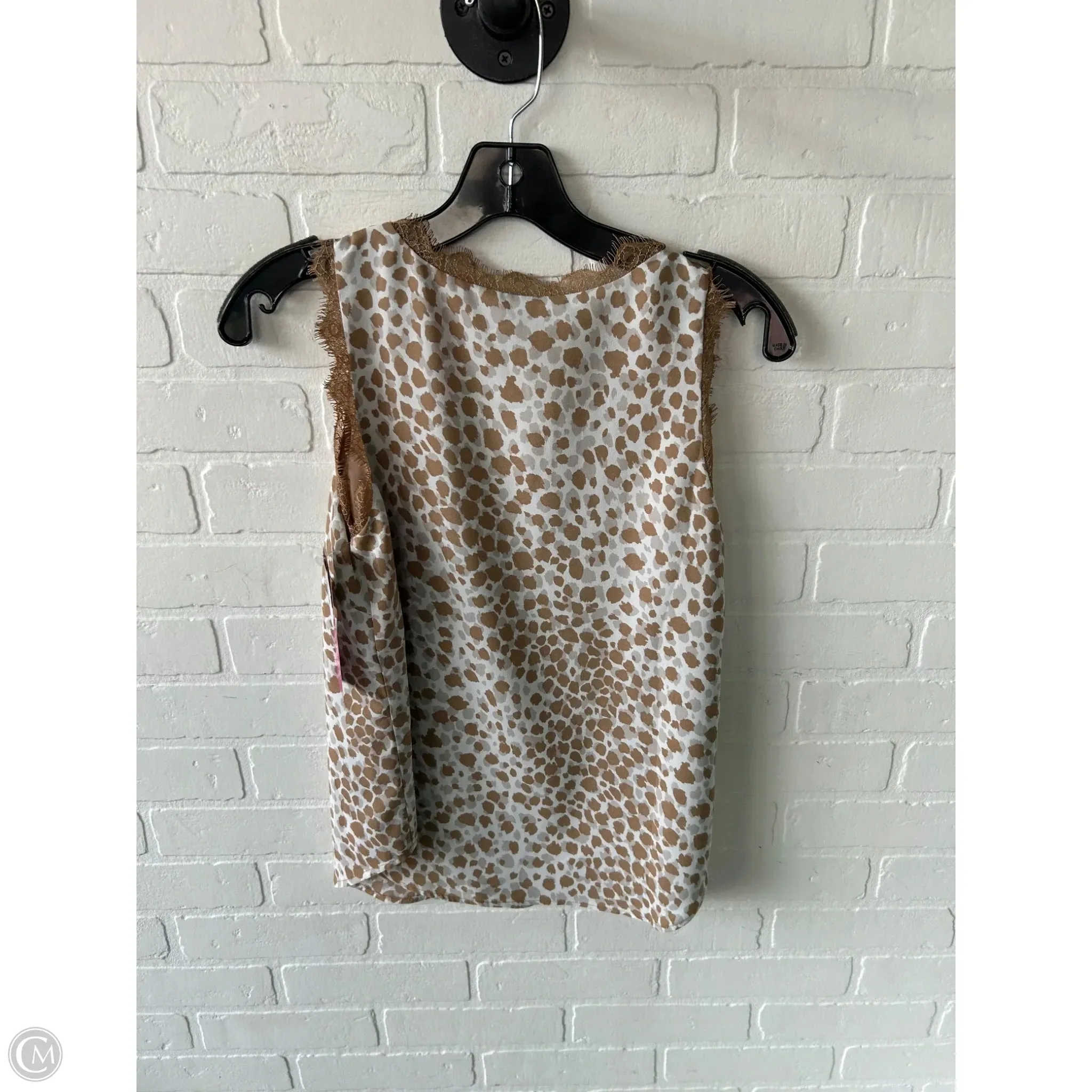 Top Sleeveless By Ann Taylor In Tan & White, Size: Xs