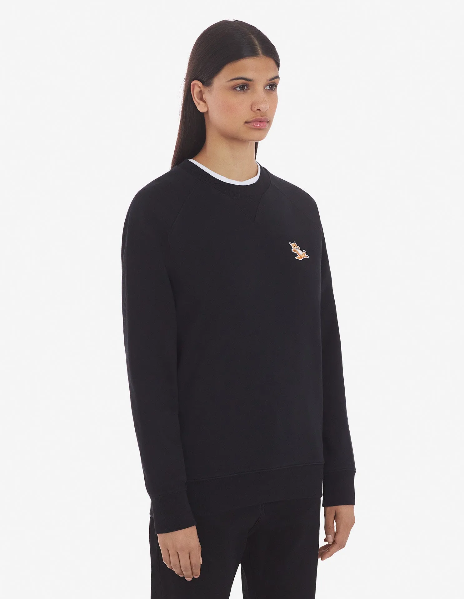 Unisex Chillax Fox Patch Classic Sweatshirt Black