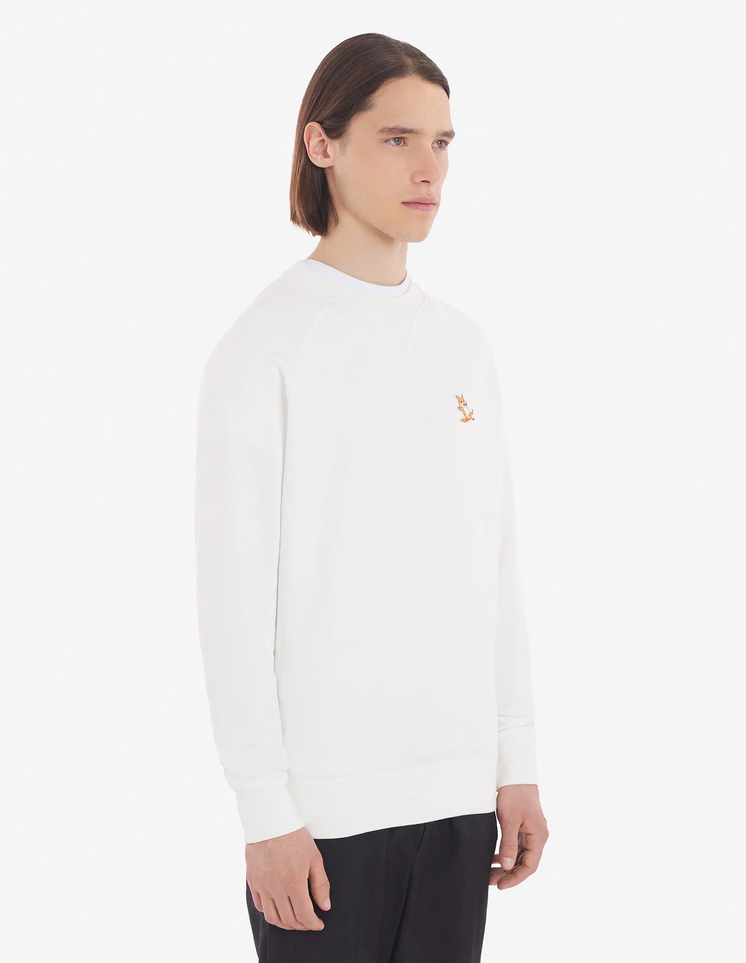 Unisex Chillax Fox Patch Classic Sweatshirt Ecru