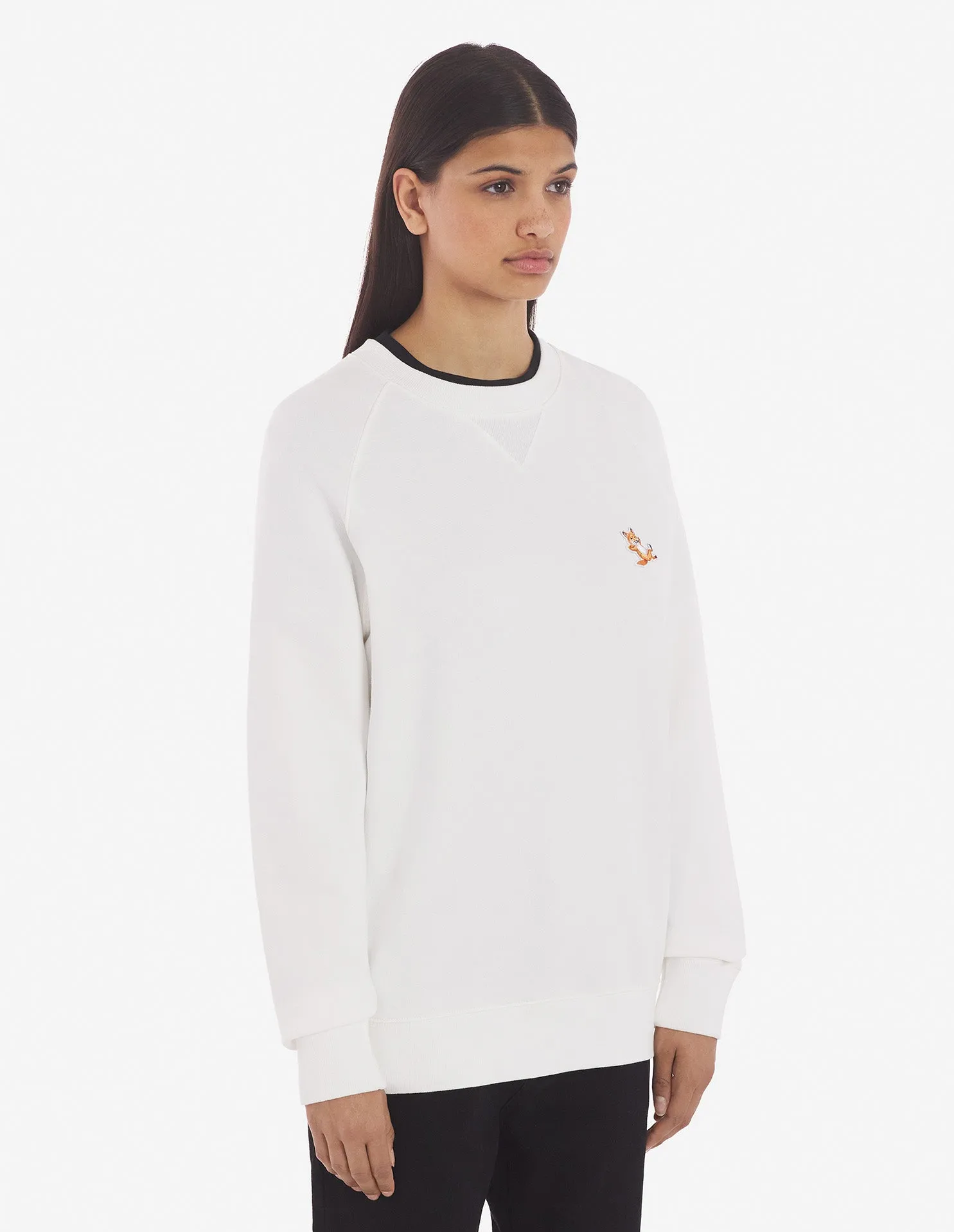 Unisex Chillax Fox Patch Classic Sweatshirt Ecru