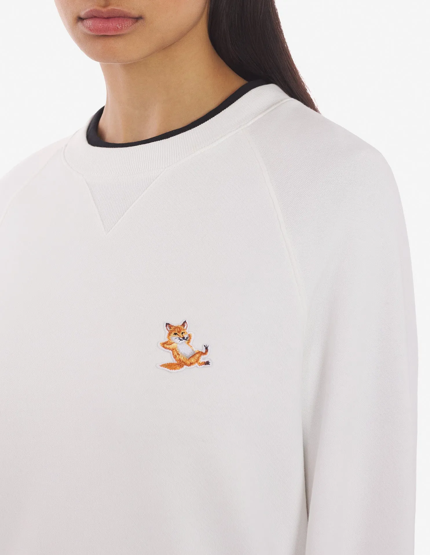 Unisex Chillax Fox Patch Classic Sweatshirt Ecru