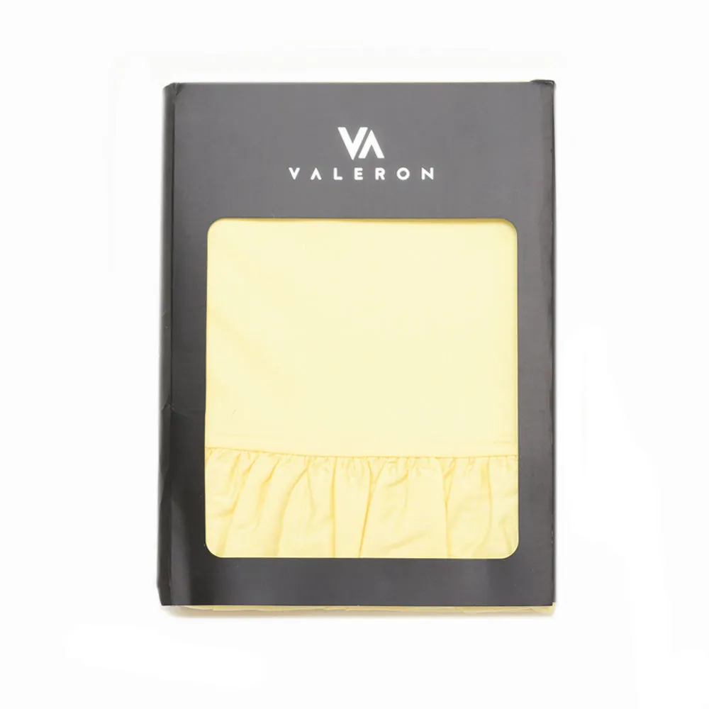 Valeron Plain Dyed Frilled Bedskirt Lemon 200X200 cm