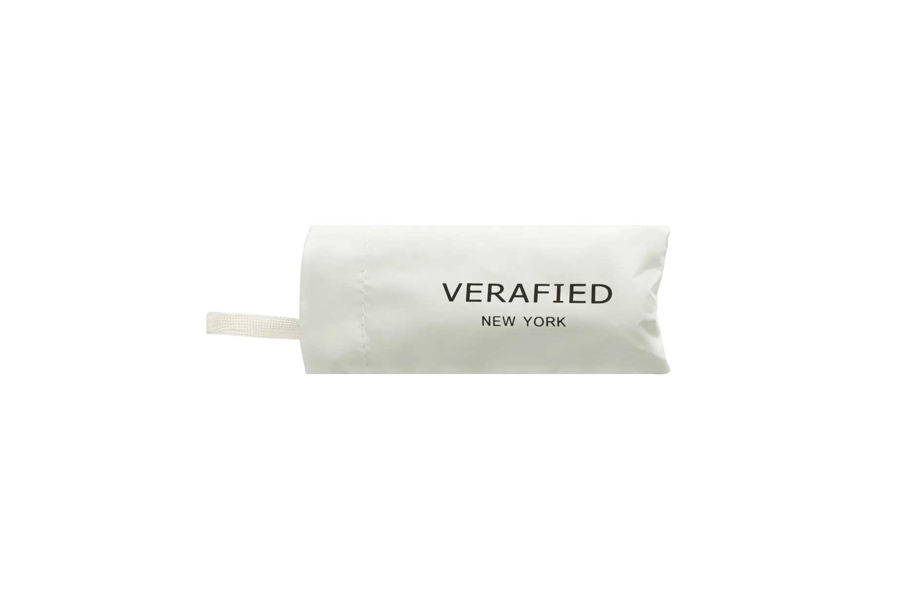 White VERAFIED Logo Printed Umbrella
