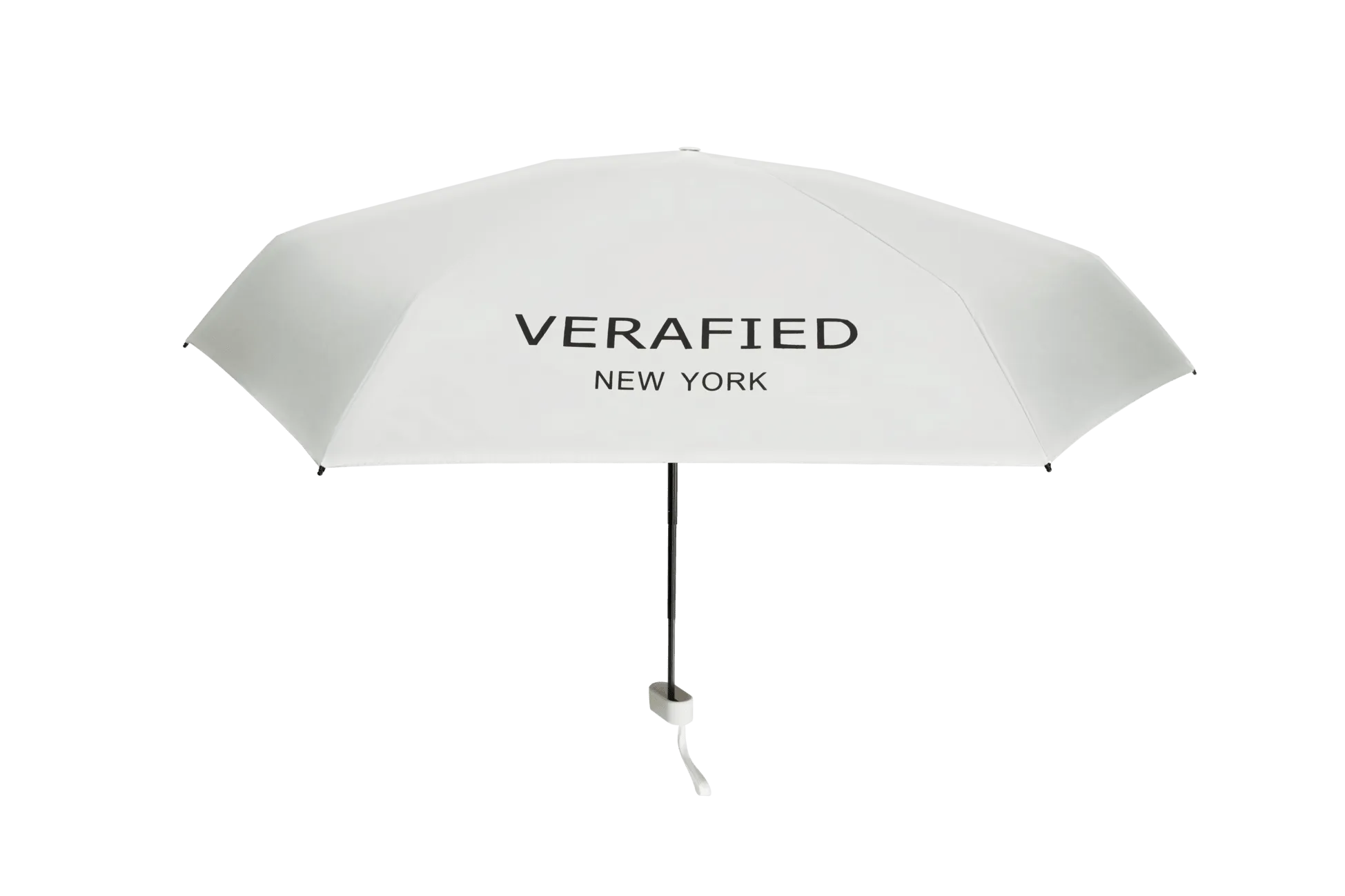 White VERAFIED Logo Printed Umbrella