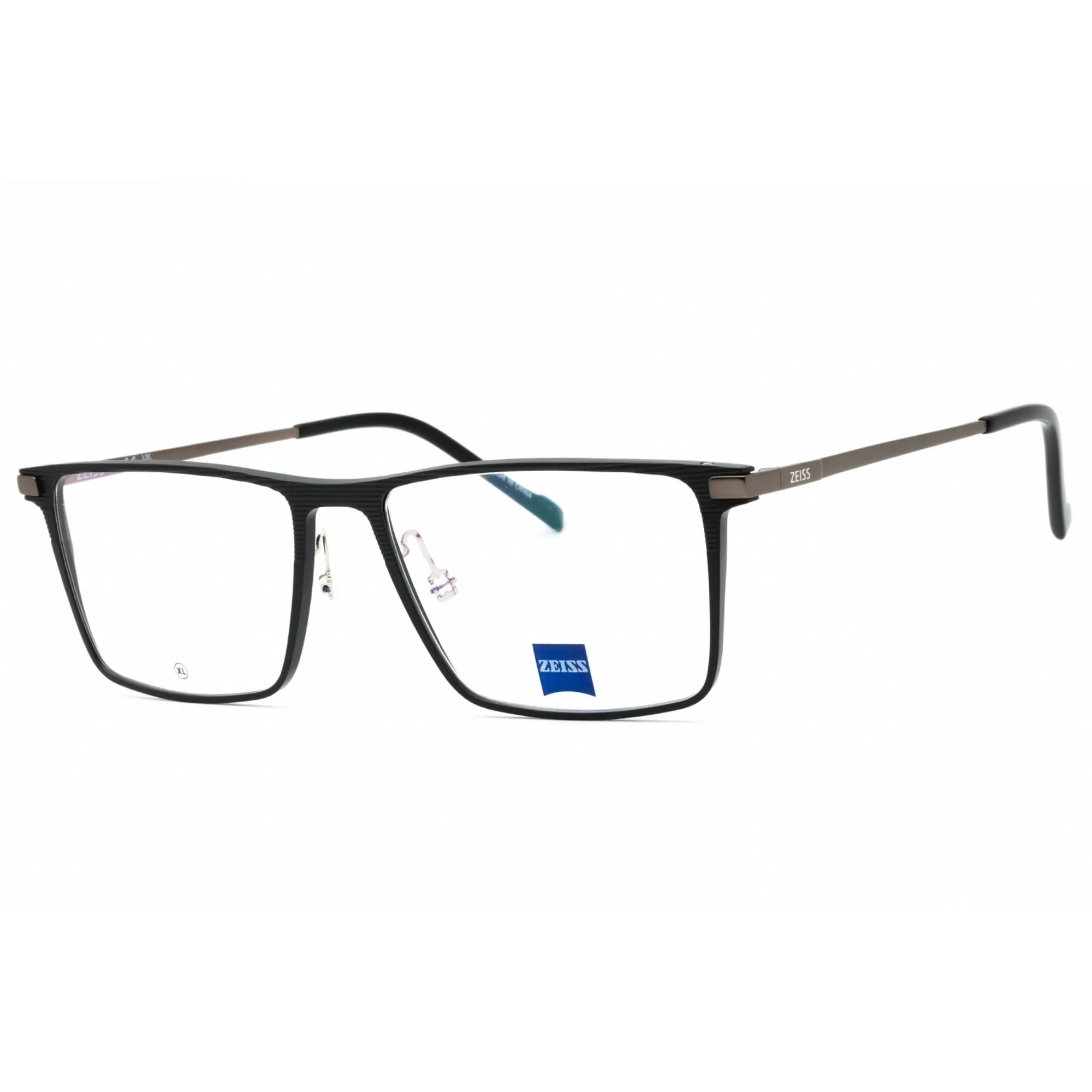 Zeiss Men's Eyeglasses - Matte Black Metal Full Rim Rectangular Frame | ZS24144 002