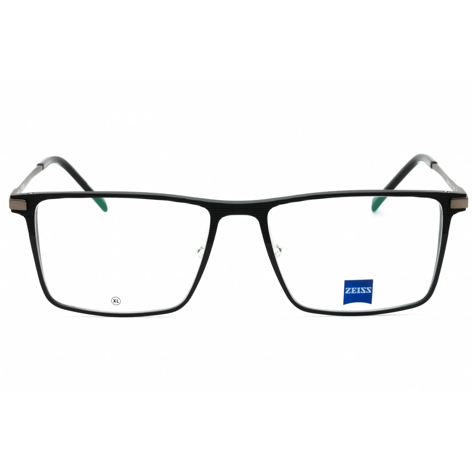 Zeiss Men's Eyeglasses - Matte Black Metal Full Rim Rectangular Frame | ZS24144 002